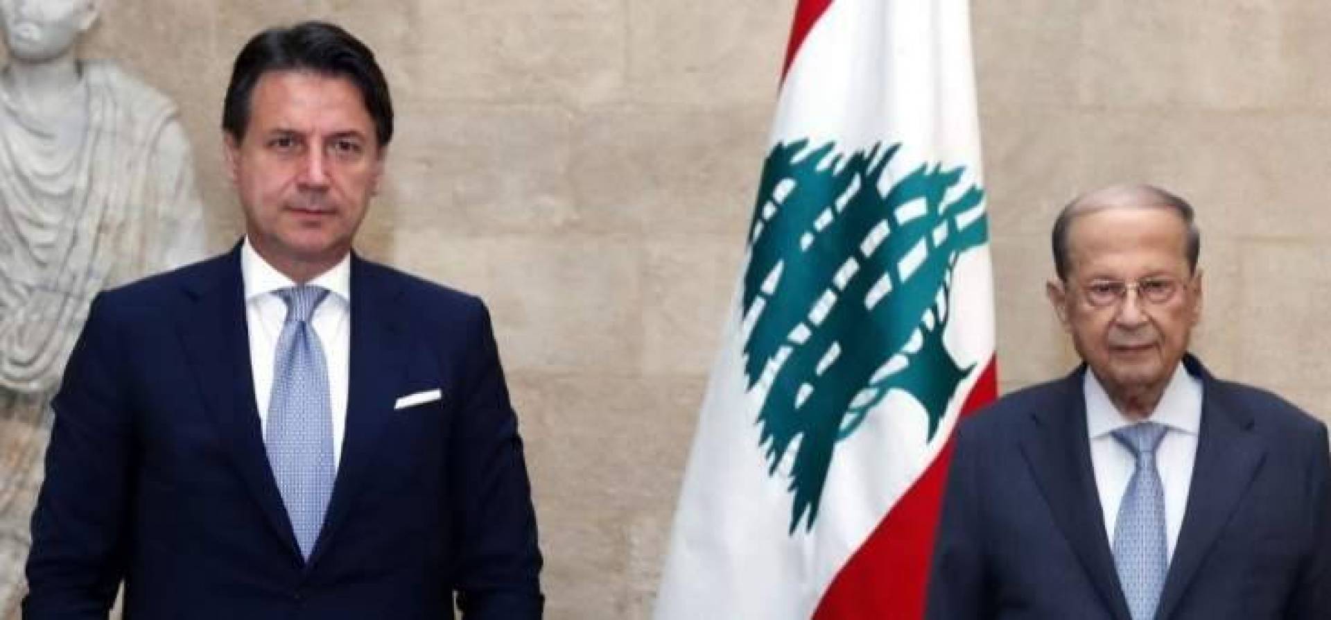 رئيس الجمهورية اللبنانية ميشال عو ورئيس الوزراء الايطالي