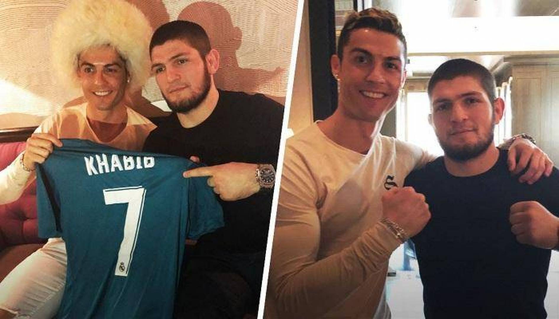 مكالمة فيديو تجمع كريستيانو رونالدو مع خبيب نورماغوميدوف