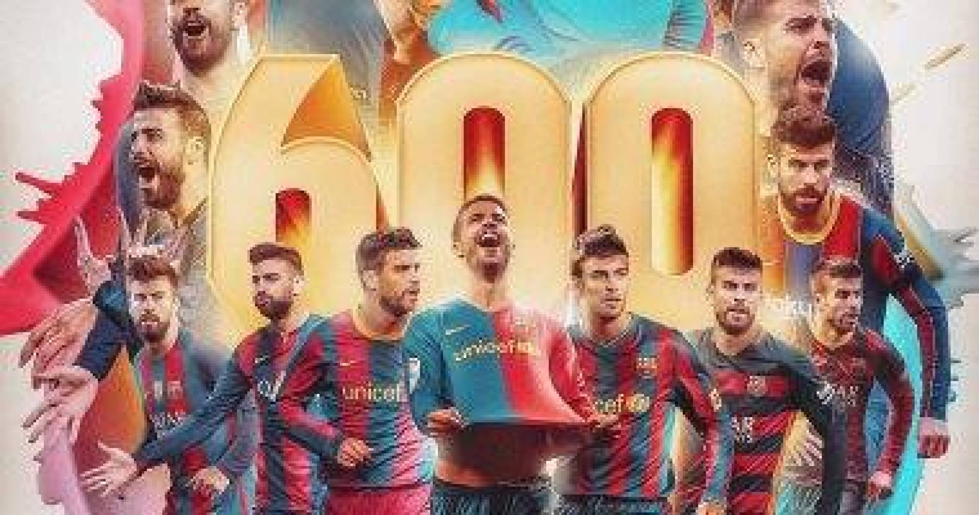 النجم بيكيه يحتفل بمباراته 600 في ليلة تألق برشلونة