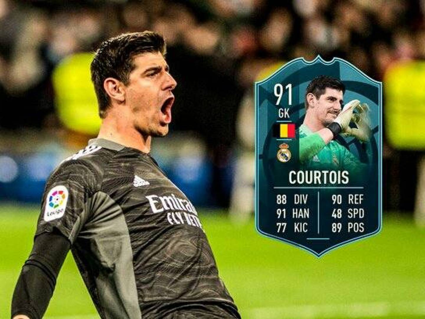 فوز الحارس البلجيكي كورتوا بجائزة أفضل لاعب في الدوري الإسباني الممتاز عن شهر فبراير الماضي 