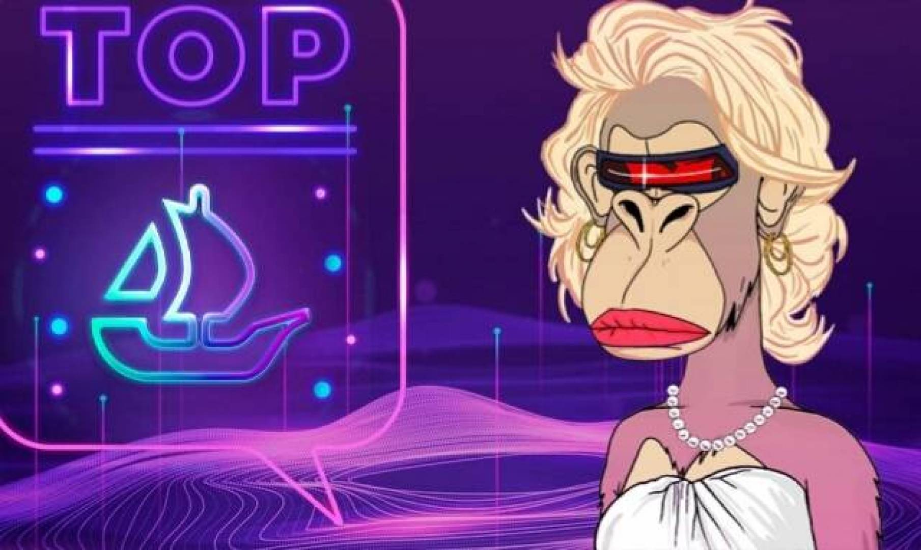 تصنيف مجموعة  الرموز غير القابلة  للاستبدال Lady Apes ضمن أفضل 10 مجموعات على منصة OpenSea
