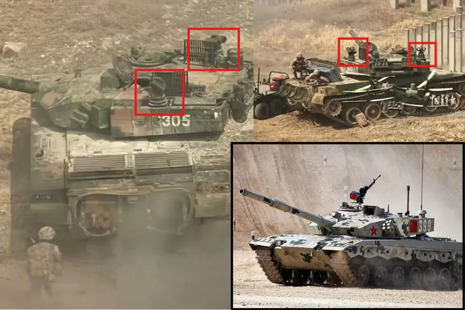 دبابات الصين القديمة تحصل على درع ذكي لمواجهة المسيرات والصواريخ في تايوان (مصدر الصورة: Chinese Media / Vitaly Kuzmin)