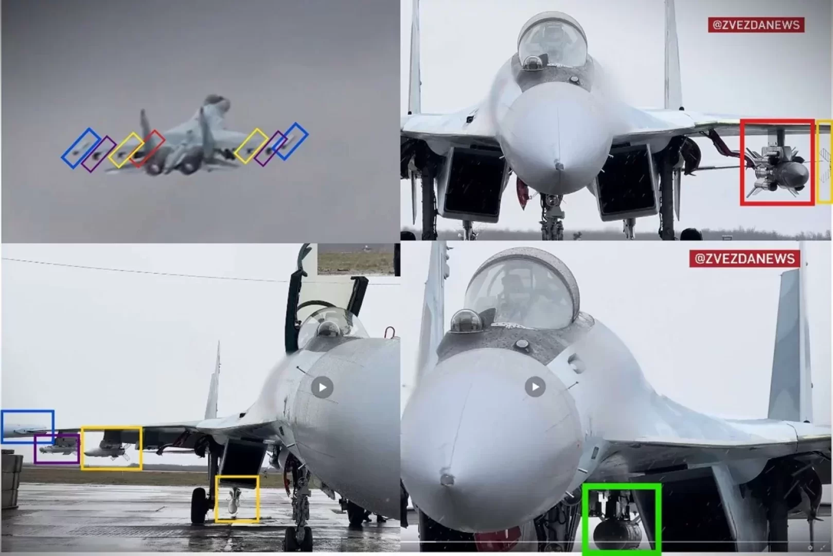 المقاتلة الروسية SU-35S تظهر بحمولة مختلطة لحراسة الطيران العمودي وتهديد الدفاعات الأوكرانية (مصدر الصورة: Tv Zvezda)