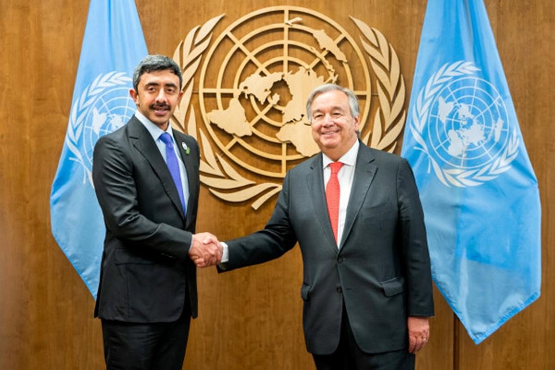 الشيخ عبدالله بن زايد يلتقي غوتيريس وهذا ما ناقشه الطرفين