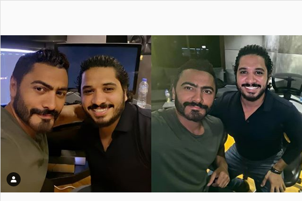 تامر حسني برفقة مصطفى حجاج.PNG